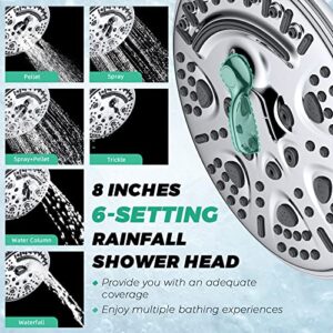 V-Frankness Shower Head with Handheld Combo, High Pressure 69 Settings Shower Head Buit in Power Wash Mode, with Soild Brass Diverter and 70 Inches Extra Long Stainless Steel Hose (Chrome)