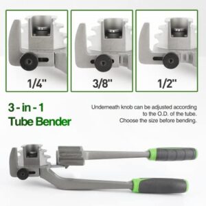 Super Stars Tube Bender 1/4", 3/8", 1/2" 3-in-1 Tubing Bender 180° HVAC Copper Aluminum Tubes Bending Tool for AC Repair