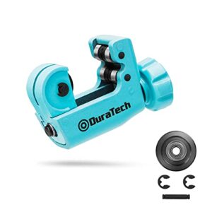 duratech mini tubing cutter 1/8"-3/4"(3-19mm), copper, aluminum, brass and plastic tubing compact cutter, with replacement wheel