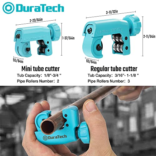 DURATECH Mini Tubing Cutter 1/8"-3/4"(3-19MM), Copper, Aluminum, Brass And Plastic Tubing Compact Cutter, With Replacement Wheel