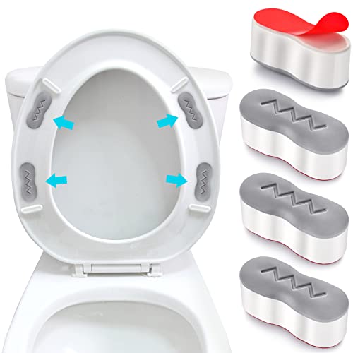 4 PACK Bidet Toilet Seat Bumper, Bidet Attachment for Toilet, Universal Seat Bumper Kit Replacement Bumpers, to Raise Toilet Bumpers Height, Reduce the Noise，Stop the Toilet from Sliding