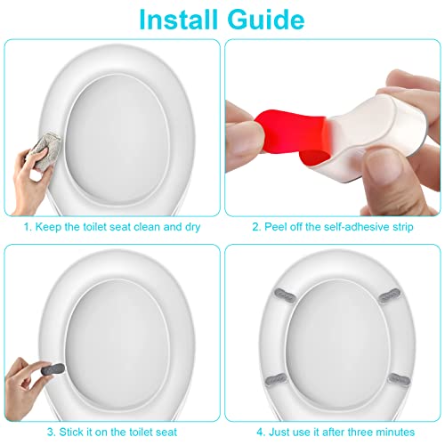 4 PACK Bidet Toilet Seat Bumper, Bidet Attachment for Toilet, Universal Seat Bumper Kit Replacement Bumpers, to Raise Toilet Bumpers Height, Reduce the Noise，Stop the Toilet from Sliding