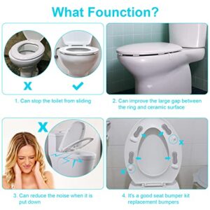 4 PACK Bidet Toilet Seat Bumper, Bidet Attachment for Toilet, Universal Seat Bumper Kit Replacement Bumpers, to Raise Toilet Bumpers Height, Reduce the Noise，Stop the Toilet from Sliding