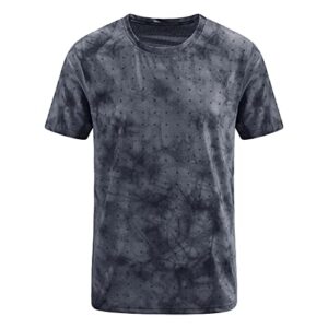 maiyifu-gj men's camo printed athletic t-shirt breathable workout short sleeve shirts quick dry lightweight comfy gym tees (black,medium)