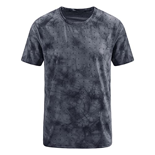 Maiyifu-GJ Men's Camo Printed Athletic T-Shirt Breathable Workout Short Sleeve Shirts Quick Dry Lightweight Comfy Gym Tees (Black,Medium)