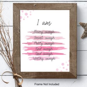 Positive Quotes Wall Decor - Positive Affirmations for Women - Motivational Wall Art - Encouraging Wall Decor - Encouragement Gifts for Women - Inspirational Wall Decor Posters - 8x10 UNFRAMED