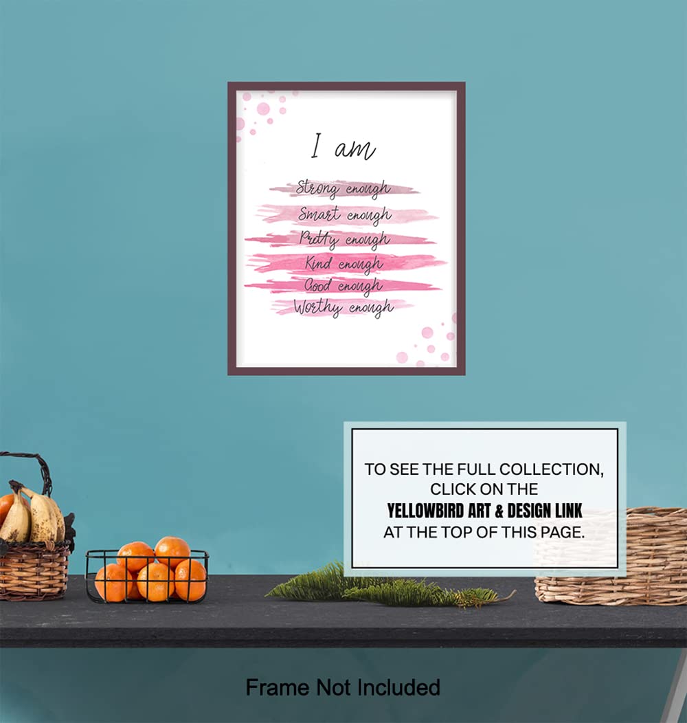 Positive Quotes Wall Decor - Positive Affirmations for Women - Motivational Wall Art - Encouraging Wall Decor - Encouragement Gifts for Women - Inspirational Wall Decor Posters - 8x10 UNFRAMED