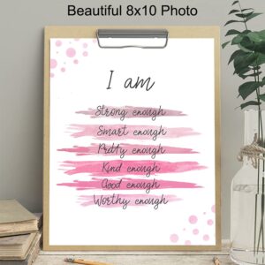 Positive Quotes Wall Decor - Positive Affirmations for Women - Motivational Wall Art - Encouraging Wall Decor - Encouragement Gifts for Women - Inspirational Wall Decor Posters - 8x10 UNFRAMED