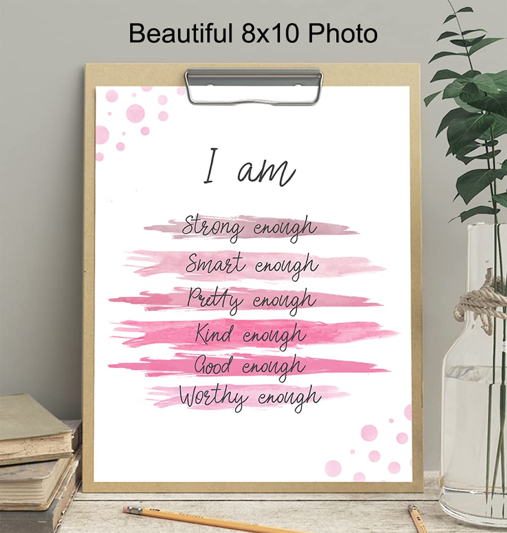 Positive Quotes Wall Decor - Positive Affirmations for Women - Motivational Wall Art - Encouraging Wall Decor - Encouragement Gifts for Women - Inspirational Wall Decor Posters - 8x10 UNFRAMED