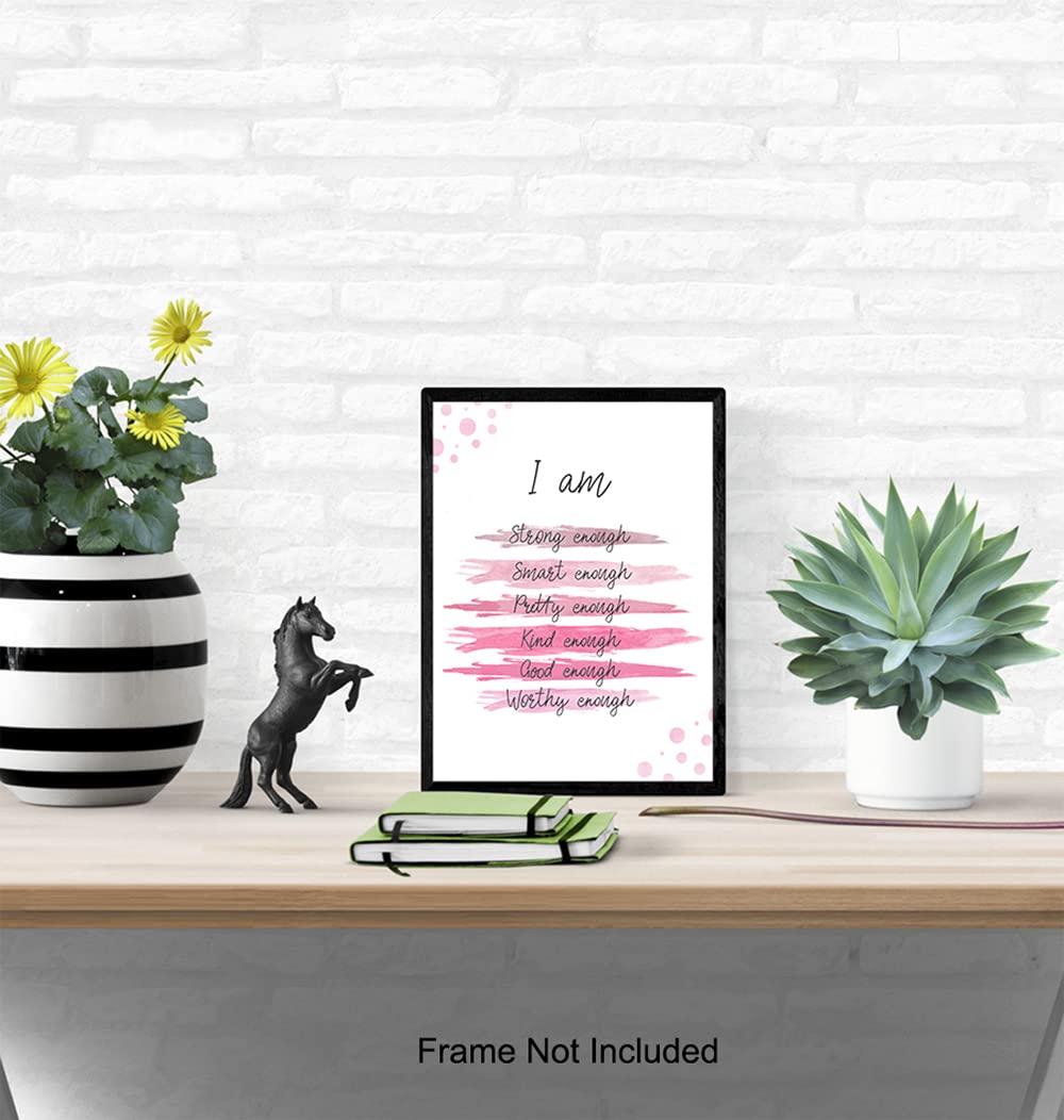 Positive Quotes Wall Decor - Positive Affirmations for Women - Motivational Wall Art - Encouraging Wall Decor - Encouragement Gifts for Women - Inspirational Wall Decor Posters - 8x10 UNFRAMED