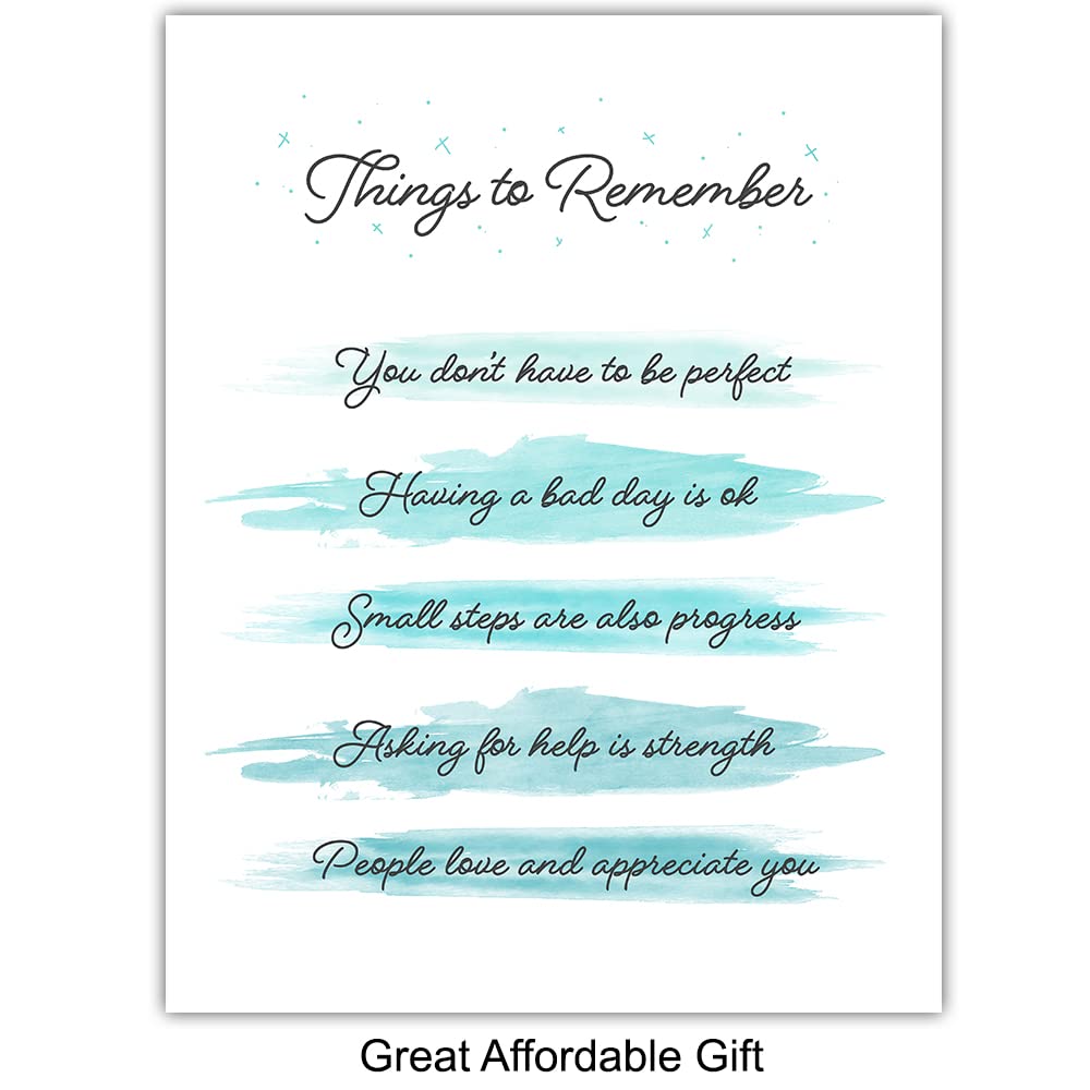 Blue Inspirational Motivational Quotes Wall Art - Inspiring Art Posters 11x14- Encouraging Self Improvement Positive Affirmations Sayings Wall Decor - Uplifting Encouragement Gifts for Empowered Women