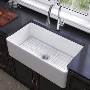 miuara farmhouse sink 33 inch white farmhouse sink farm sink farmhouse kitchen sink apron sink fireclay sink farmer sink undermount kitchen sink white kitchen sink single bowl with accessories