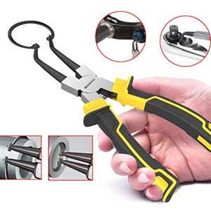 4 PCS Snap Ring Pliers Set Heavy Duty 7-Inch Internal/External Circlip Pliers Kits 5/64" Tip Straight/Bent Jaw for Ring Remover Retaining with Storage Bag