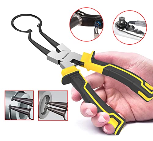 4 PCS Snap Ring Pliers Set Heavy Duty 7-Inch Internal/External Circlip Pliers Kits 5/64" Tip Straight/Bent Jaw for Ring Remover Retaining with Storage Bag