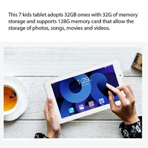 Toddlers Tablet 7 Inch for Android 10 Tablet PC, 1280x800IPS HD Display, 3500mAh, 2G RAM 32G ROM, 5G WiFi Bluetooth Dual Band, 2MP 5MP Dual Camera, Educational, Games(White)