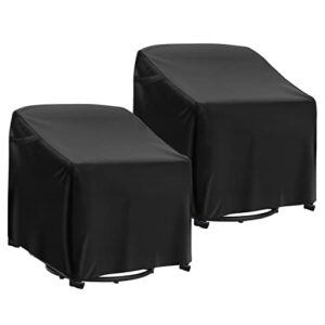 egis swivel patio chair cover 2 pack,600d waterproof heavy duty chair covers,swivel chair covers for outdoor furniture,37.5''w x 39.25''d x 38.5''h,black