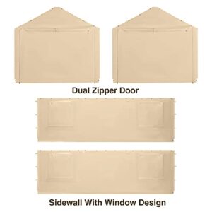 Gardesol Carport Replacement Sidewall, Replacement Sidewall Tarp for 10' x 20' Carport Frame, 180G Waterproof & UV Protected Replacement Sidewall Cover, Beige, Top Cover and Frame Not Included