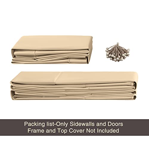 Gardesol Carport Replacement Sidewall, Replacement Sidewall Tarp for 10' x 20' Carport Frame, 180G Waterproof & UV Protected Replacement Sidewall Cover, Beige, Top Cover and Frame Not Included