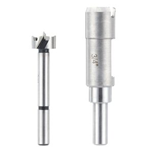 anfrere 3/4" wood plug cutter and forstner bit for wood cutting tool cork drill bit knife, 3/8" round shank carbon steel taper tapered cutting tool cork drill bit knifes, wcb-a2