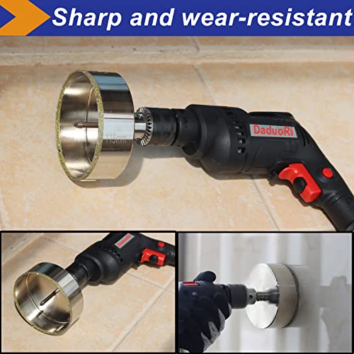 4 1/2 Inch (115mm) Diamond Hole Saw with Pilot Bit, DaduoRi 4.5 Inch Tile Hole Saw with Center Drill Bit for Marble, Granite, Ceramics,Porcelain, 1-1/2" Depth of Cut for Thick Countertops