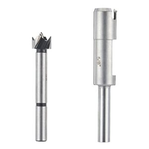 anfrere 5/8" wood plug cutter and forstner bit for wood cutting tool cork drill bit knife, 3/8" round shank carbon steel taper tapered cutting tool cork drill bit knifes, wcb-a1