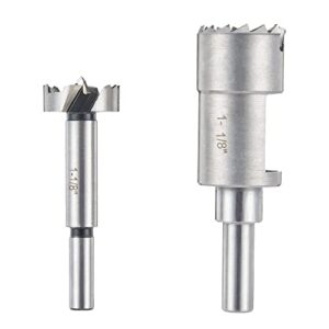 anfrere 1-1/8" wood plug cutter and forstner bit for wood cutting tool cork drill bit knife, 3/8" round shank carbon steel taper tapered cutting tool cork drill bit knifes, wcb-a4