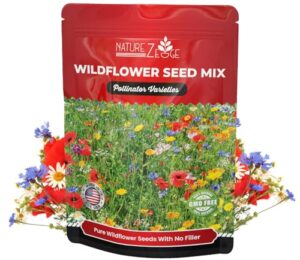 340,000 wildflower seeds, 1/2 lb, 35 varieties of flower seeds, mix of annual and perennial seeds for planting, attract butterflies and hummingbirds, non-gmo