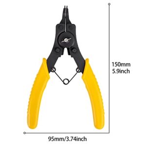 4 in 1 Snap Ring Pliers Set, Dual-purpose Circlip Convertible Snap Ring Plier Set Circlip Sets for Internal and External Snap Plier