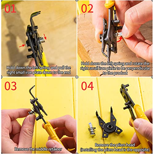 4 in 1 Snap Ring Pliers Set, Dual-purpose Circlip Convertible Snap Ring Plier Set Circlip Sets for Internal and External Snap Plier