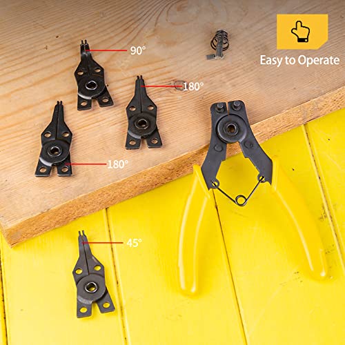 4 in 1 Snap Ring Pliers Set, Dual-purpose Circlip Convertible Snap Ring Plier Set Circlip Sets for Internal and External Snap Plier