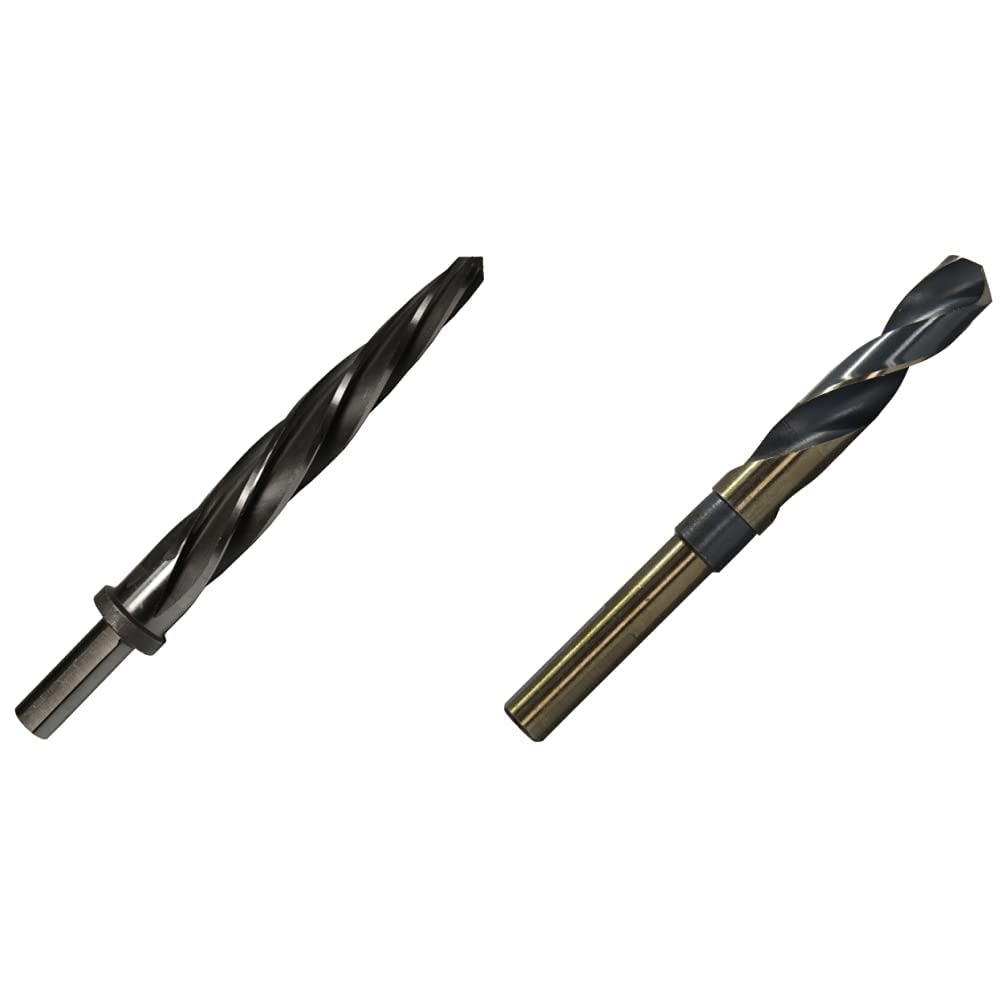 Drill America 5/8" Bridge/Construction Reamer with 1/2" Shank, DWR Series & KFDRSD9/16 9/16" Reduced Shank High Speed Steel Black & Gold KFD Drill Bit with 1/2" Shank, KFD Series