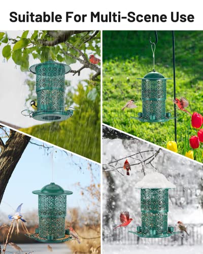 Bird Feeders for Outdoors Hanging,7lb/15 Cups Large Capacity Bird Feeder W/ 3Water Cups and 360° Circular Perch,Wild Bird Feeder as Gift for Bird Lovers Garden Patio Cardinals,Blue Jay Chicken Feeder