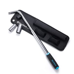 duratech telescoping lug wrench, wheel wrench, with 17/19 and 21/23mm sockets, organizer pouch included