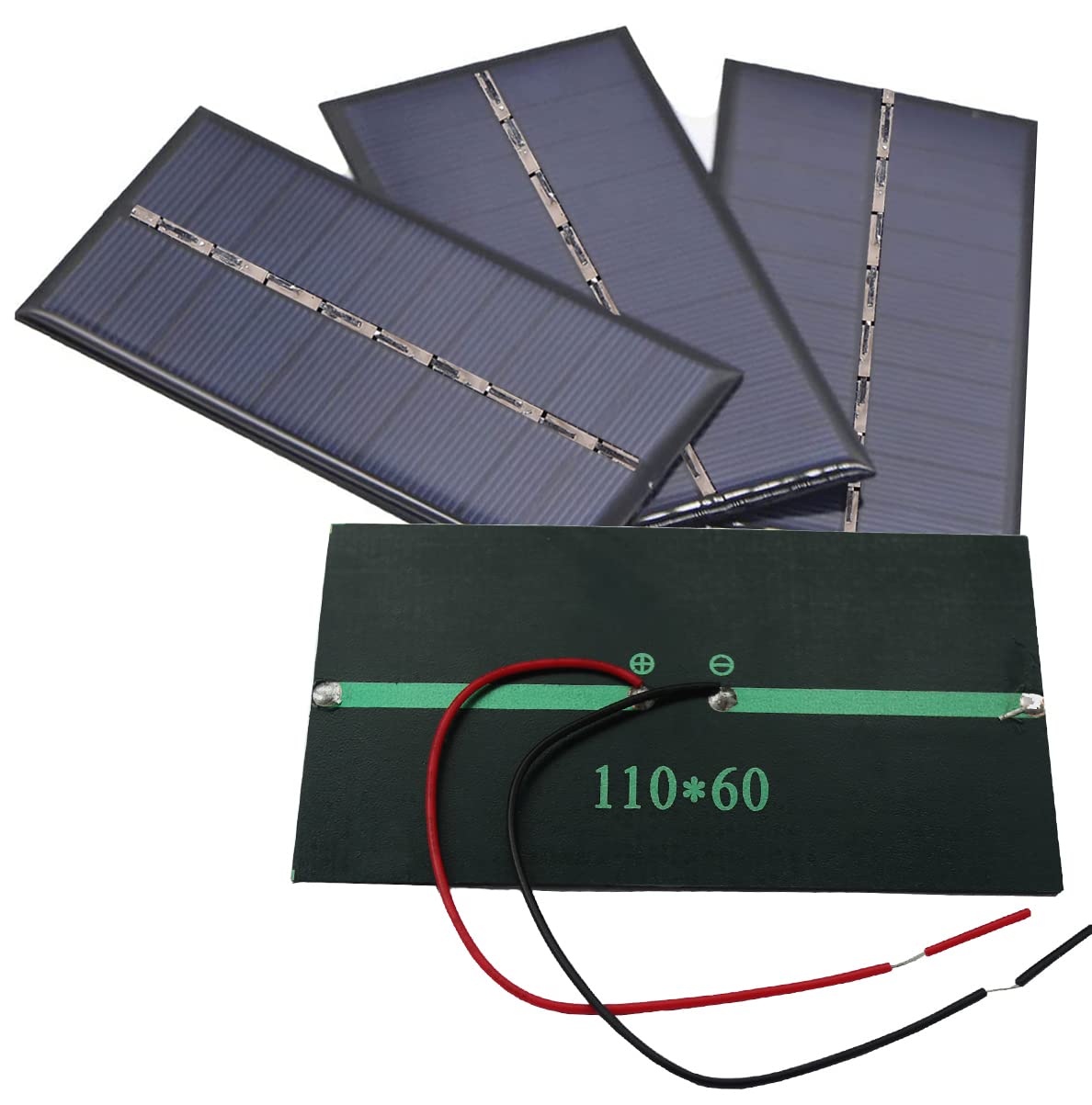 Delinx 4Pcs 5V 6V 1W Mini Solar Panels for Solar Power Mini Solar Cells DIY Electric Toy Materials Photovoltaic Cells Solar DIY System Kits 4.3"x2.36"