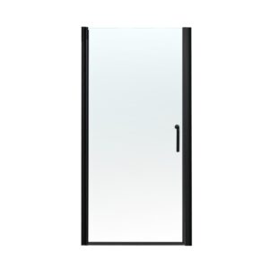 GroGro Frameless Glass Shower Door,32-33.5" W x 72" H Pivot Swing Shower Door,1/4 in Thick Clear Tempered Glass,Matte Black Finish, Black Shower Door Can Be Reversible Installation