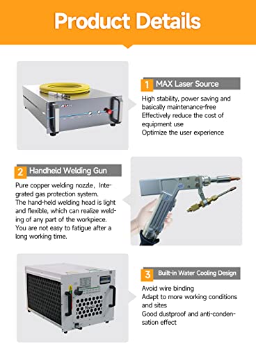 MAX 1500W Handheld Laser Welder Machine Fiber Laser Welding Machine with Wire Feeder Capable of Welding up to 4mm Steel