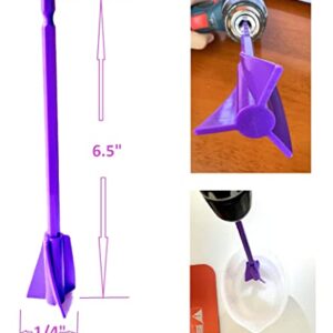 4pcs Epoxy Mixer Paddles 2pcs Silicon Brushes Epoxy Resin Mixer for Drill Paint Mixer Resin Stirrer Without Bubbles Glitter Resin Glazes Resin Molds Mixing Epoxy Tumblers Cups (Purple+Cyan)