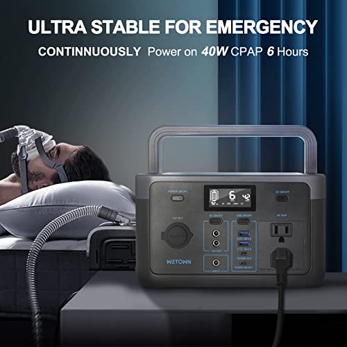 Portable Power Station 300W Solar Generator LiFePO4 Power Station 299.5Wh with 2*AC & PD60W Bi-directional Outlets Solar Powered Generators Backup Battery for Camping Outdoor CPAP Home(300W)