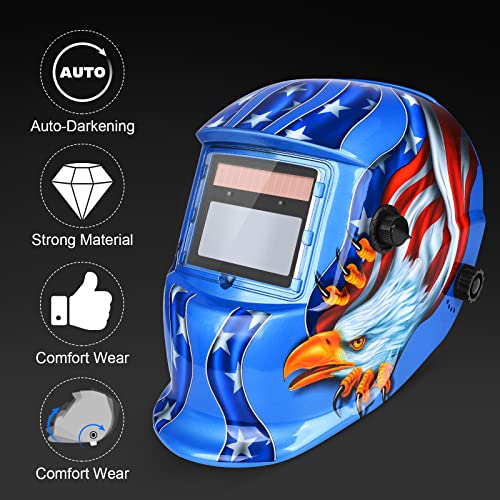NDUUN Welding Helmet Auto Darkening True Color Hood with Adjustable Shade Range 4/9-13 for TIG MIG ARC Welder Mask