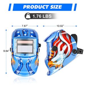 NDUUN Welding Helmet Auto Darkening True Color Hood with Adjustable Shade Range 4/9-13 for TIG MIG ARC Welder Mask