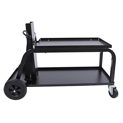 Welder Cart on Wheels, Universal 2-Tier Rolling Welding Cart for TIG MIG Welder and Plasma Cutter Storage, 110 Lbs Capacity