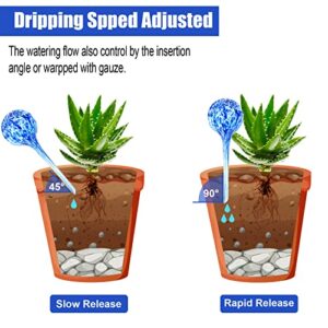 6 Pack Plant Watering Globes -Self Watering Globes Auto-Drippers System Water Globes for Plants-Glass Watering Globes for Plants Watering Irrigation Device for Indoor Outdoor Size 6" L x 2.4" D