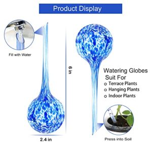 6 Pack Plant Watering Globes -Self Watering Globes Auto-Drippers System Water Globes for Plants-Glass Watering Globes for Plants Watering Irrigation Device for Indoor Outdoor Size 6" L x 2.4" D