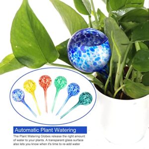 6 Pack Plant Watering Globes -Self Watering Globes Auto-Drippers System Water Globes for Plants-Glass Watering Globes for Plants Watering Irrigation Device for Indoor Outdoor Size 6" L x 2.4" D