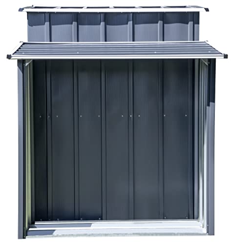 Arrow Sheds 10' x 5' Galvanized Steel 3-in-1 Pad-Lockable Outdoor Utility Storage Shed, Anthracite