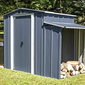 Arrow Sheds 10' x 5' Galvanized Steel 3-in-1 Pad-Lockable Outdoor Utility Storage Shed, Anthracite