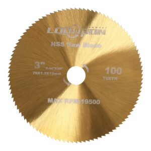 3 inch circular saw blade with 3/8 inch arbor, 100-tooth hss saw blade for wood plastic metal cutting (1 pcs - upgraded)
