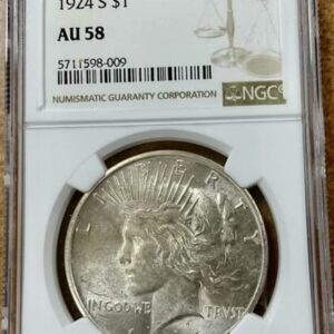 1924 S Peace Dollar $1 NGC AU-58