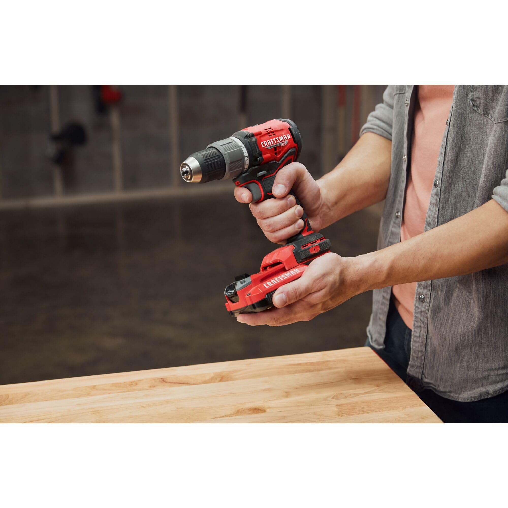 CRAFTSMAN RP+ Cordless Drill/Driver Kit, with 2 Batteries and Charger, Brushless (CMCD713C2)