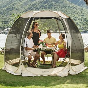 ULTICOR Canopy Outdoor Screen Tent – Instant Pop-up Screen Room Tent – Large Screen House – 4-6 Person Gazebo Canopy Tent for Picnics, BBQ, Parties, Patio & Camping, Not Waterproof (10 x 10)